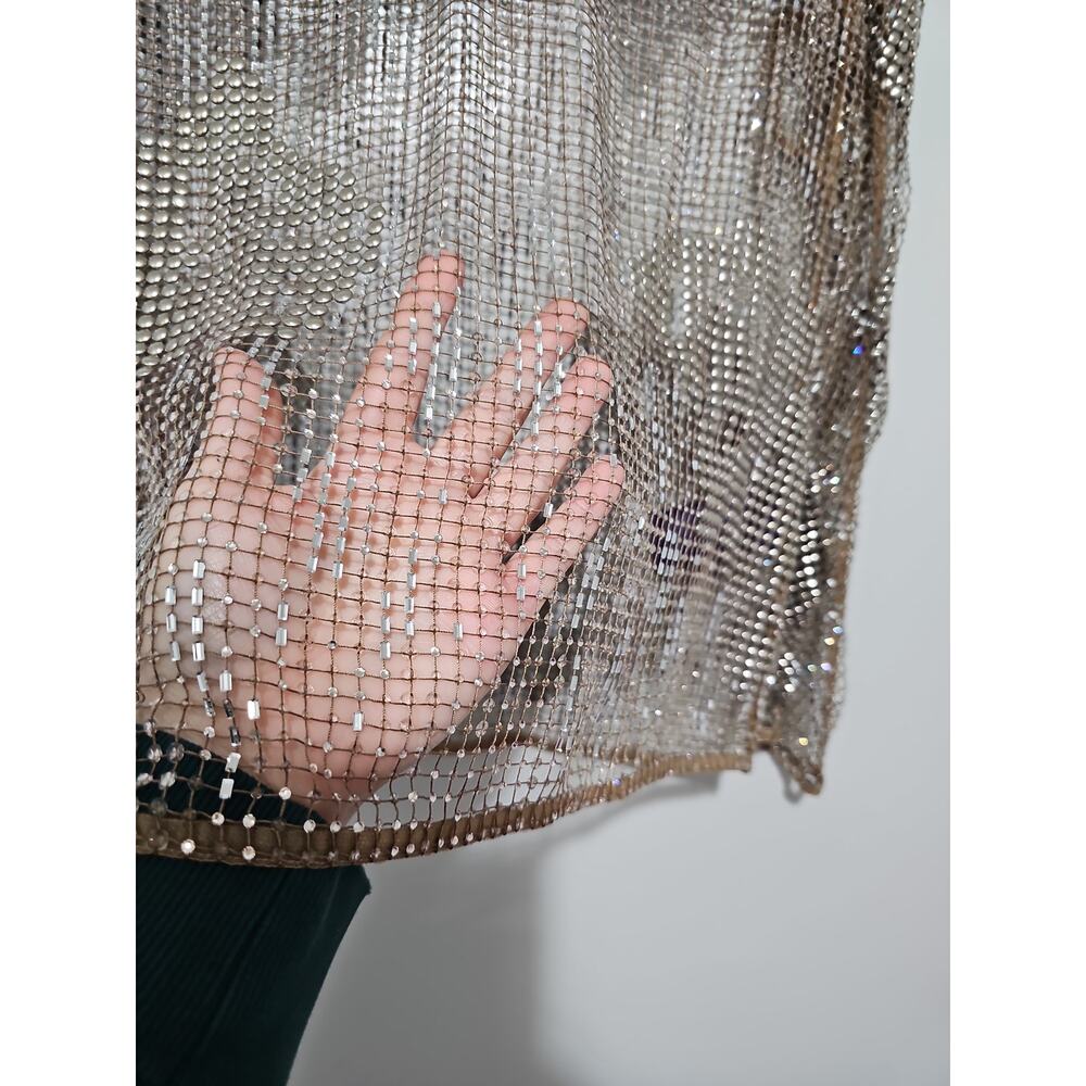 Ralph Lauren Purple Label Maritza Blouse Mesh Studs Jewels Womens 2 Rhinestones - Picture 14 of 16